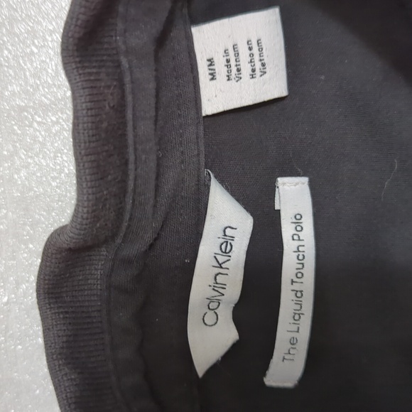 Men's Calvin Klein Liquid Touch Black Short Sleeve Polo Size Medium - Picture 3 of 5